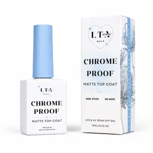 Chrome Proof Matte Top Coat Gel Polish - No Buffing, Quick Application, Thin Gel Formula