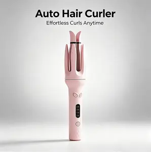 Portable 28mm Negative Ion Automatic Curler, Rotating Hair Curling Wand, 4 Heat Levels Fast Heat-Up, Auto Shut-Off for Home & Travel Use