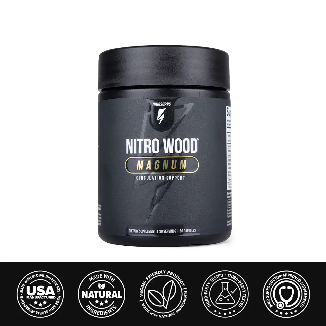 Inno Supps Nitro Wood Magnum | Trusted Formula for Active Energy, Circulatory Support, and Stamina Muscle Supplement Protein Nutrition Supplement