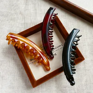 3-Pack Banana Hair Clips for Women Tortoiseshell Style French Barrette Set Classic Curved Hair Clip for Thick Thin Hair Everyday Minimalist Accessories