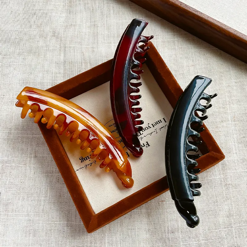 3-Pack Tortoiseshell Banana Clips for Women, Classic Curved French Barrettes with a Comfortable Hold for Thick and Thin Hair, Everyday Hair Accessory, Banana Clip, Gifting, Banana Hair Clip, French Barrette Clip