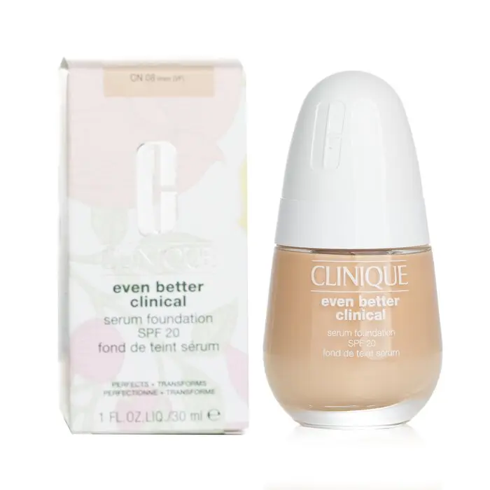 Clinique Even Better Clinical Serum Foundation SPF 20 - # CN 08 Linen, Restore Radiance, Hydrate with Hyaluronic Acid, Water Proof, 30ml/1oz