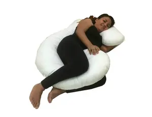 C Shaped Pregnancy Pillow - Expectant Mom Maternity Essential Belly Support with Removable Cover for Sleeping Comfort