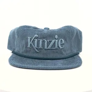 Limited Edition Blue Corduroy Kinzie Foods Hat with Puff Logo