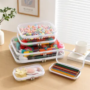 6 Pack Transparent Hard Shell Zipper Case, Portable Travel Cosmetic & Toiletry Holder, Zippered Toy Container, Pencil Pouch, Toy Storage Box, Waterproof and Dustproof Hard Plastic Makeup Organizer, Travel Clear Zipper Storage Pouch, Valentine's Day Gifts