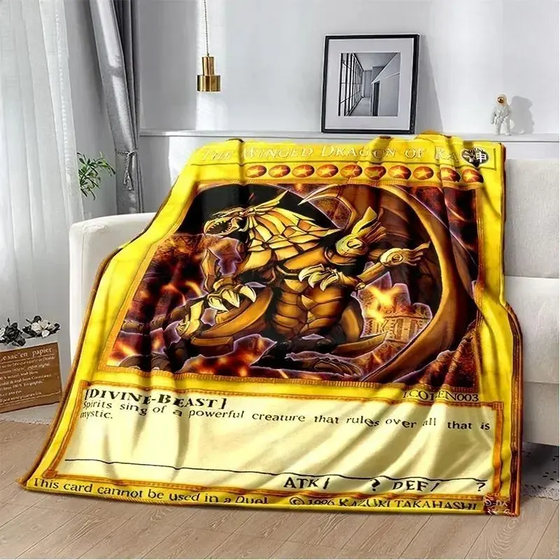 Yu-Gi-Oh The Winged Dragon of Ra Card Print Flannel Blanket Soft Comfortable Flannel Throw Blanket Warm Plush Couch Blanket Bedroom Nap Decorative Home Blanket Giftable Blanket For Game Anime Fans Sofa Room