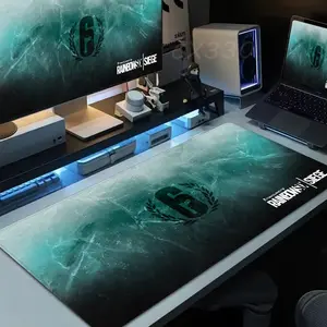 Hot Game R6 Rainbow Six Siege Mouse Pad High definition printing Computer Mousepad Office 1000x500mm 900×400mm 800×400mm 600x300mm XXL Pc Game Mousemat Non-slip Rubber Keyboard Deskmat Universal Mouse Pad