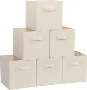 11”x11”x11” 6-pack Cube Storage Bins & Bags, Perfect for Closet, Shelves & Moving! Space-Saving Cube System