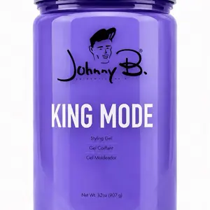 Johnny B King Mode Styling Gel - Long-Lasting Wear, No Flaking, Masculine Suede & Citrus Scent (32oz)