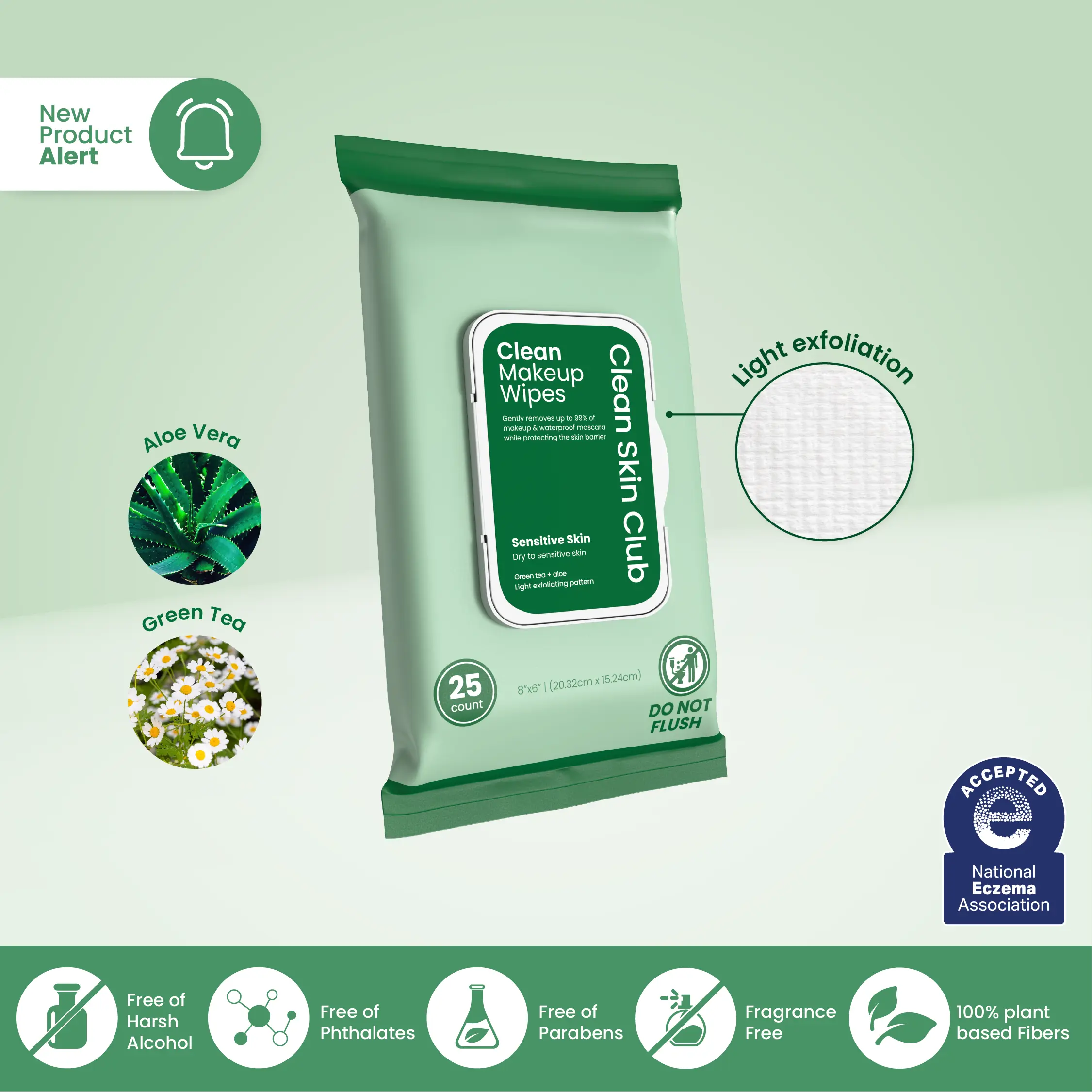 Clean Makeup Wipes Sensitive Skin 25ct: Ultra-Gentle, Non-Irritating Removal for Dry to Sensitive Skin