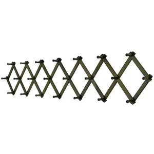 SKOLOO Accordion Wall Hanger, Modern Expandable Coat Rack Wall Mounted, Solid Wooden Wall Hat Rack, 22 Peg, Walnut