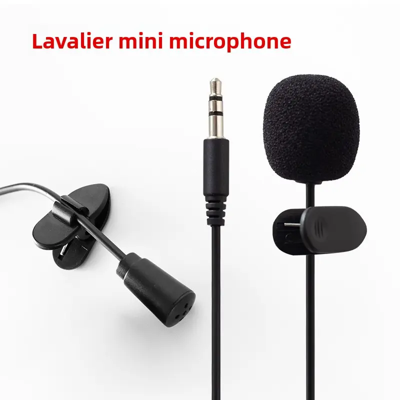 3.5mm Lavalier Microphone, Mini Clip-On Mic for Phone, PC, Amplifier, Audio, Noise-Canceling Recording Mic for Short Videos, Interviews, Live Streaming