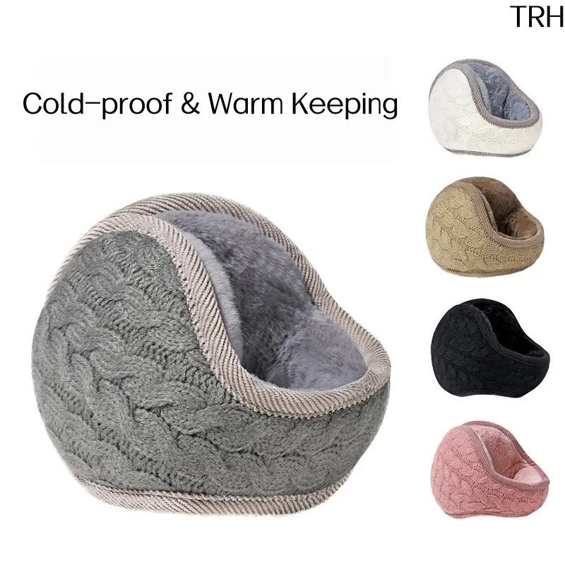 Unisex 2026 Winter Cabled Knit Earmuffs, Foldable Stretch Adjustable Plush-Lined Cold Resistant Outdoor Wear, Soft Skin-Friendly Ear Covers, Multi-Colors Stylish Thermal Accessories for Skiing Daily Use Gift
