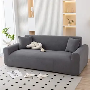 Corduroy Full-Cover Stretch Sofa Cover, No-Measurement Universal Type, Cat-Scratch Resistant, Dustproof Sofa Cover, Stain-Proof and Durable, All-Seasons Soft Sofa Protector, Suitable for 1-4 Seater Sofa, Home Essential, Sofa Couch Protector