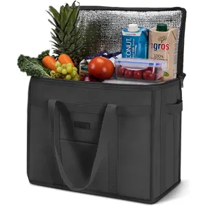 Heavy-Duty Insulated Grocery Bags & Insulated Bag - Collapsible Cooler Bag with Zippered Top