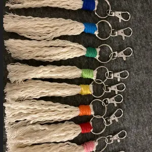 Macrame keychain- tassel keychain- purse fringe- tassel accessory- macrame tassel- boho accessories- bohemian keychain