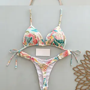 Bikini Sets for Women High Waisted Two Piece Swimsuit Sexy V Neck Tie Kont Push Up High Cut Bathing Suit summerwins