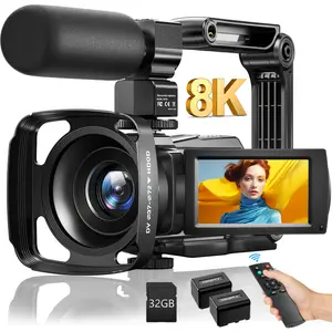 vlog Camera Nicamery New Video Camera, 8K Camera, 48 Million Pixels, 15 Frames/second, Ultra-high Definition WiFi Vlog Camera, Equipped With Infrared Night Vision Function, Suitable For Outdoor Shooting, 3-inch Touch Screen,18x Water  Wireless Automatic