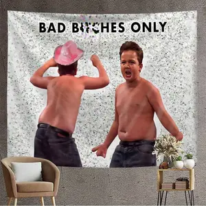 1pc Golehs Gibby Funny Graphic Pattern Tapestry, Modern Polyester Square Decorative Wall Hanging Suitable For Living Room & Bedroom Decor