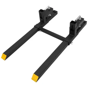 43"2500lbs Clamp on Pallet Forks Heavy Duty Tractor Fork with Adjustable Stabilizer Bar Quick Attach Pallet Fork for Bucket Tractor Loader Skid Steer