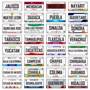 Placas Mexicanas Personalizadas - Custom Aluminum Mexico State Plates Decor