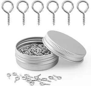 Weico 300Pcs Screw Eye Pins Hooks, Small Metal Hoop Eye Pin Screws for DIY Jewelry, Charm Bead Pieces/Arts & Crafts Projects/Cork Top Bottles/Charm Bead Pieces(10X5Mm)
