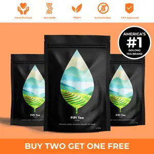 3x PiPi Tea Organic Tea Bags | Tea Leaves From Pu'er | Non GMO, Gluten Free, Naturally High Grown | Whole Loose-Leaf Tea Bags Beverage