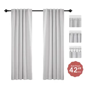 2 Panels Solid Color Curtains(3 Hanging Styles, 42 Inch Width) – Modern Blackout Drapes, Christmas Decor, Home Decoration for Living Room, Bedroom, Summer Home, Christmas Gifts & Decorations