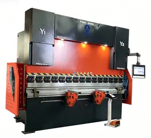 160T/3200mm orange-black bending machine is equipped with the DA58T system with 4 + 1 axes