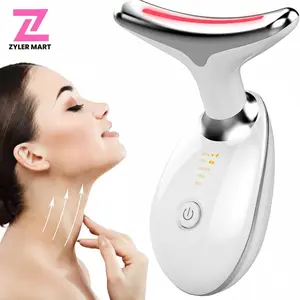 ZYLER Battery-Powered 3-in-1 Facial Beauty Instrument - Portable Vibratory Handle Massager, Face Sculpting Device, Neck Massager with Multi-Modes for Daily Skin Care, White, Single Item for All Skin Types