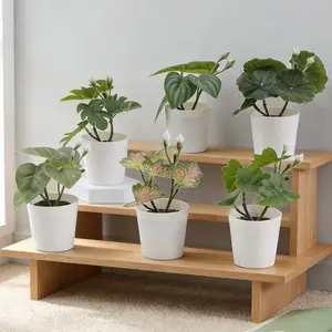 6 Pack Small Fake Plants Artificial Potted Plants Faux Greenery Plants with Pot for Home Office Table Shelf Bathroom Farmhouse Indoor Decor