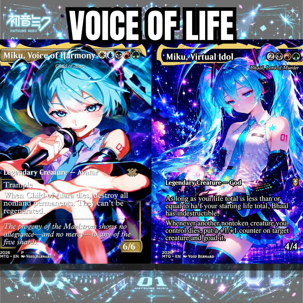 Voice of life Commander Proxy Deck, Dark Fantasy Anime-Inspired Premium Collectible Set, 100 Proxy Pieces for Casual Dedicated Deck Card Game Play