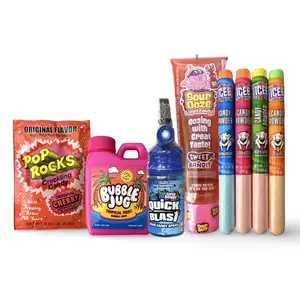 Sour Candy Full Size Sampler 8 Pack  | Sour Ooze, Quick Blast, Bubble Jug, Pop Rocks and Icee Candy Powder