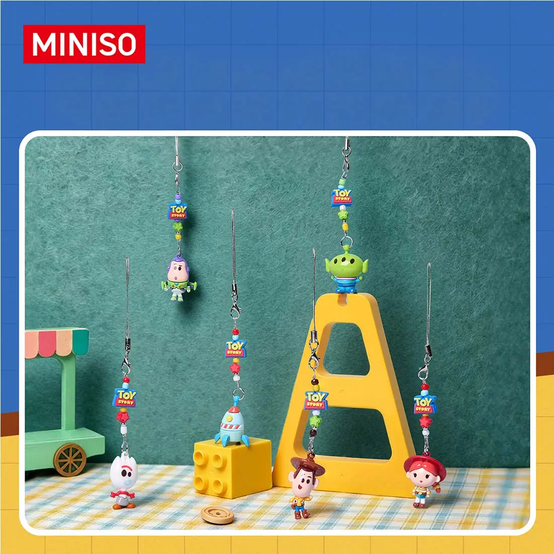 MINISO x Disney Pixar Toy Story Beaded Character Keychain Charm | Cute Colorful Bag Pendant for Backpacks, Keys, Purses & Gifts