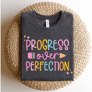 Progress Over Perfection Shirt, Teacher Shirts, Back to School Shirt, Gift for Teacher, Teacher Appreciation, Inspirational Teacher Tee