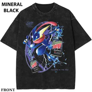 Greninja x Dew Graphic Tee, anime PKM T-shirt, Water Ninja Anime Shirt, Blue Energy Splash Graphic Tee, Electric Streetwear Womenswear Top Vintage Tshirt