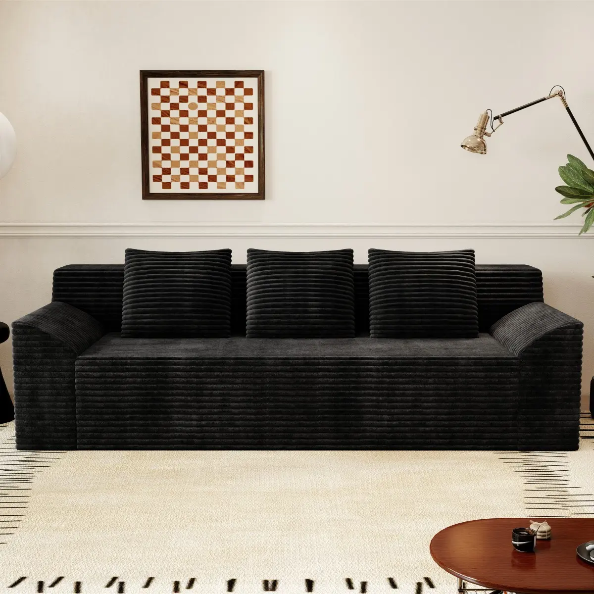 ser Sofa,Corduroy Fabric,Deep Seat Couches,Comfy Loveseat Sofa,No Assembly,1pcs for Living room, Bedroom,Conference room ,Apartment