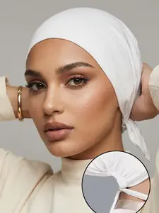 Women Modal Hijab Caps with Tie Back, Adjustable Jersey Wraps, Plain Solid Color Basic Underscarf Abaya Accessory, Modest Style Daily, Hijab Undercap