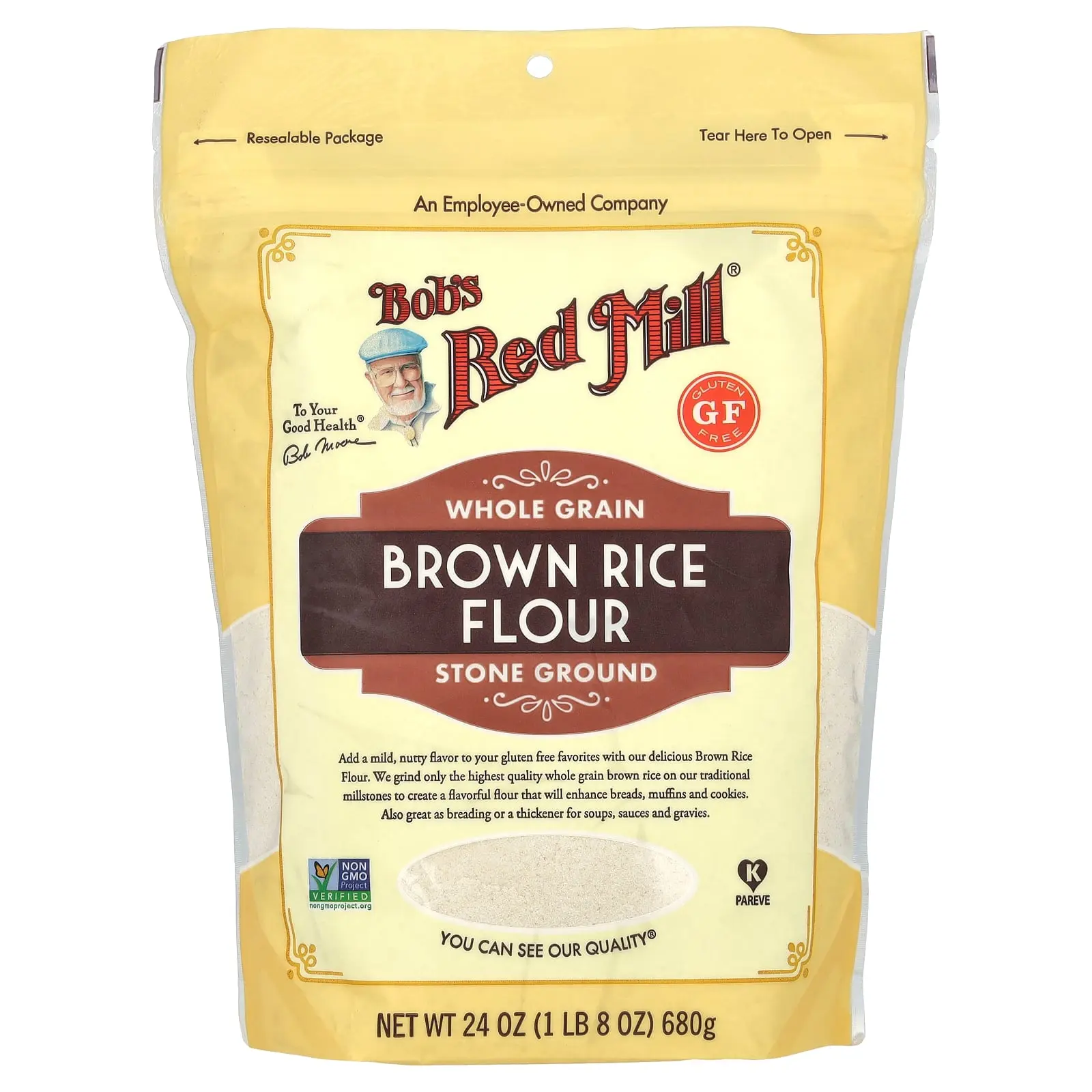 Bob's Red Mill Brown Rice Flour, Whole Grain, 24 oz (680 g)