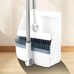 3 in 1 Rotatable Broom & Dustpan Set, 1 Set Foldable Magnetic Broom & Dustpan Set, Household Cleaning Tool for Living Room & Bedroom, House Cleaning Tools