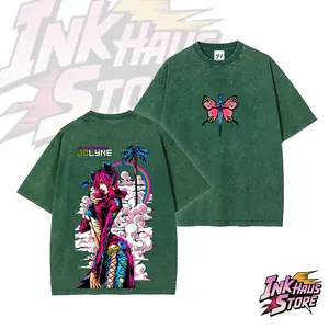 Jolyne Kujo  from*JoJo's Bizarre Adventure*Part 6, *Stone Ocean*--Short Sleeve Cotton Unisex Retro wash Tee)