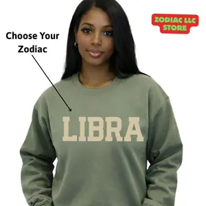 Full 12 ZODIAC SWEATSHIRT– Zodiac Astrology Sign Unisex Crewneck for Men and Women,Cancer,Leo,Virgo,Libra,Scorpio,Capricorn Cozy Horoscope Pullover Letter Design, Perfect Gift for Zodiac Lovers  0HZ