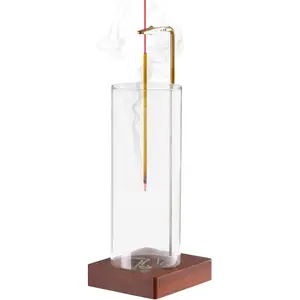 1 Pack Incense Holder for Sticks, Insence-Stick Holder Ash Catcher with Removable Glass [Anti-Ash Flying], Mess-Free Incense Burner Holder, Perfect for Meditation Yoga Relaxation, Home Decor
