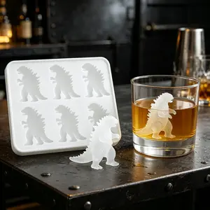 Godzilla Shaped Silicone Ice Cube Tray, 2D Dinosaur Ice Mold for Whiskey Cocktails, Whiskey Ice Cubes Mold, Unique Party Drink Accessory, Easy to Use #drinks #tiktokshop #pulg #ices #icemold