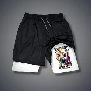 Double-Layer Sports Shorts Graphic Shorts Black Shorts Camo Shorts Streetwear Shorts Men Outfits Men Short Shorts Vacation Outfits Shorts