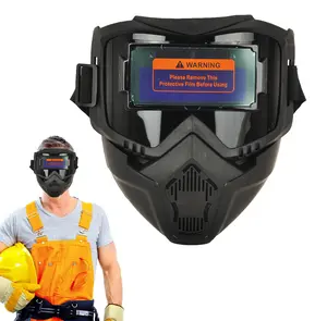 AutmaticDarkeningWeldingHlmetwithDIN 4 16 Adjustable Shade & Solar Power. Lightweight, Comfortable Mask with Clear Lens - Perfect Gift for Men/Dad.