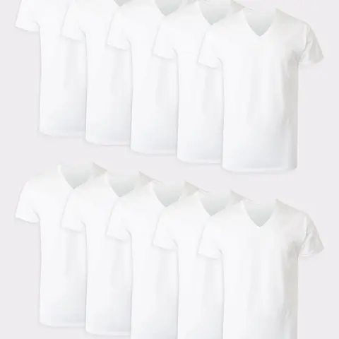 Hanes Men's White V-neck Undershirt Super Value Pack Moisture-wicking Cotton 10-pack Underwear Multi Comfortable Fit Soft Stretch Fabric Breathable 777z10
