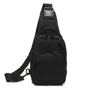 Durable Nylon Tactical Shoulder Sling Bag for EDC, Molle Crossbody Backpack for Outdoor Sports, Heavy Duty Chest Pack for Hiking and Camping Adventures, Survival Daypack with Concealed Carry