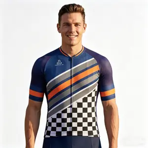 Club Sports Fit Men Cycling Jersey UPF50+ UV Shield, Lightweight Dry Fit Breathable Bike Riding Sports Shirt