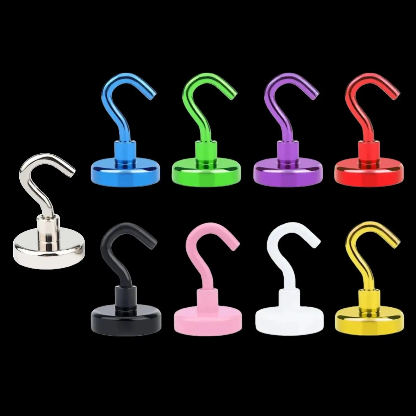 27pcs/18pcs/9pcs Strong Magnetic Hooks Heavy-Duty Household Kitchen Bar Storage Hooks Key Organizer Hooks Bathroom Hooks Multi-Functional Magnetic Hooks, Removable Hooks, U Shaped Hook, Multifunctional Hook